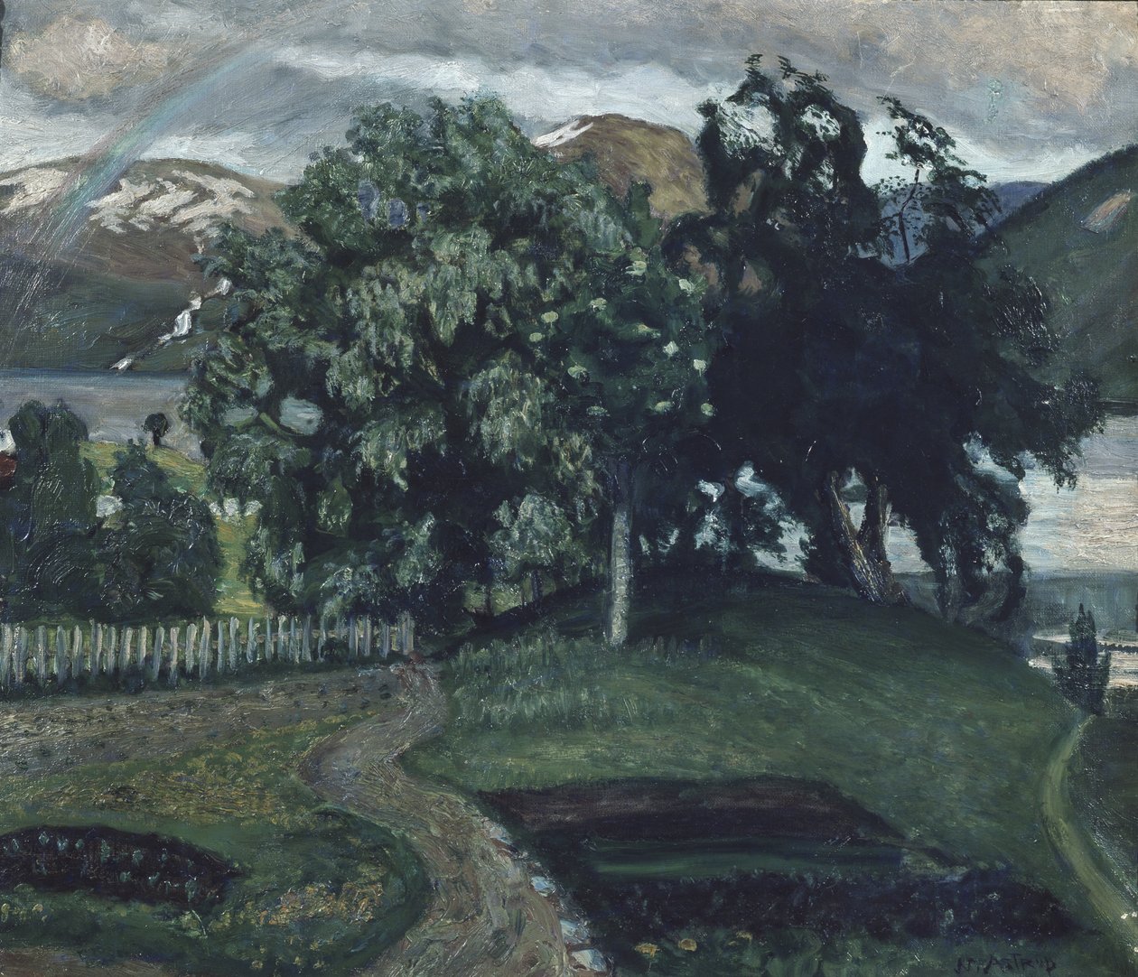 De pastorietuin, vóór 1911 (schilderij) door Nikolai Astrup
