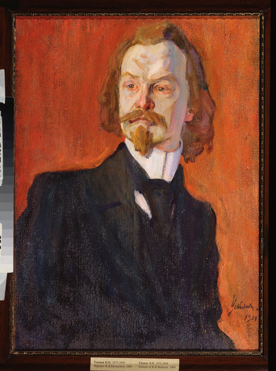 Portret van de dichter Konstantin Balmont door Nikolai Pavlovich Ulyanov