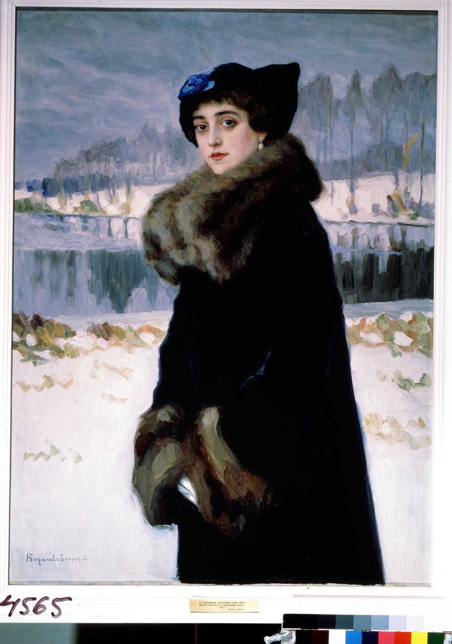 Portret van de ballerina Lyudmila Mesaksudi Barash. Schilderij van Nikolai Petrovich Bogdanov Belsky door Nikolai Petrovich Bogdanov Belsky