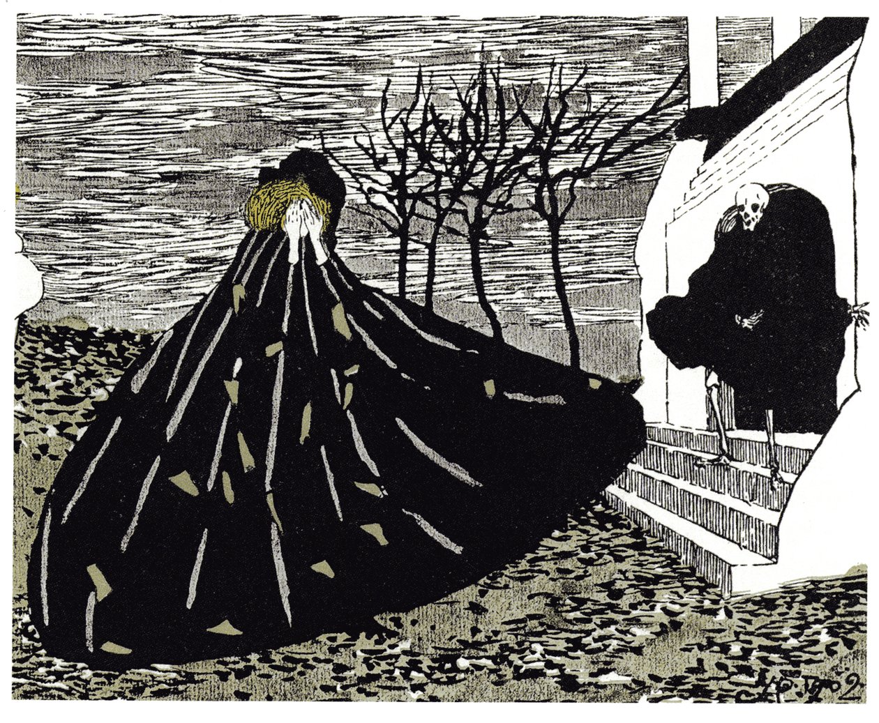 Herfst Illustratie voor het tijdschrift Mir Iskusstva, 1902 door Nikolai Petrovich Feofilaktov