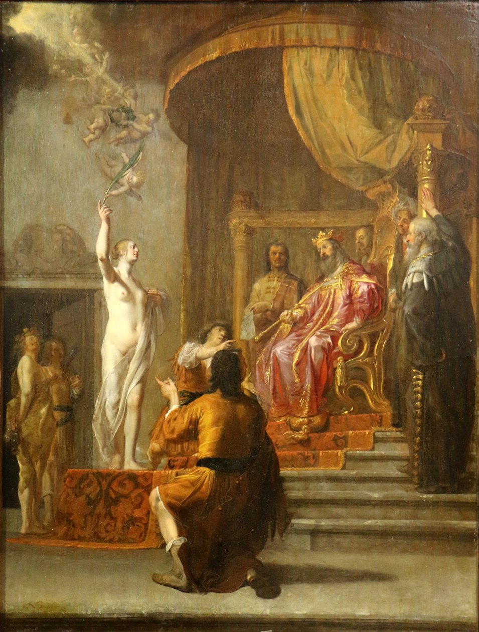Zorobabel voor Darius door Nikolaus Knüpfer