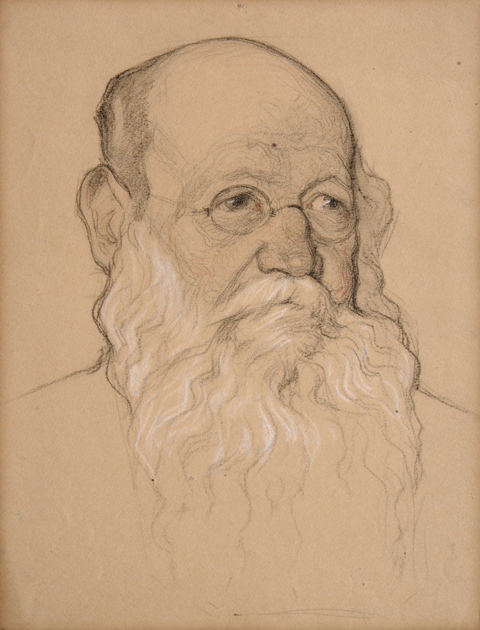 Piotr Kropotkin, 1920-21 (krijt op papier) door Nikolay 1873 1932 Andreyev