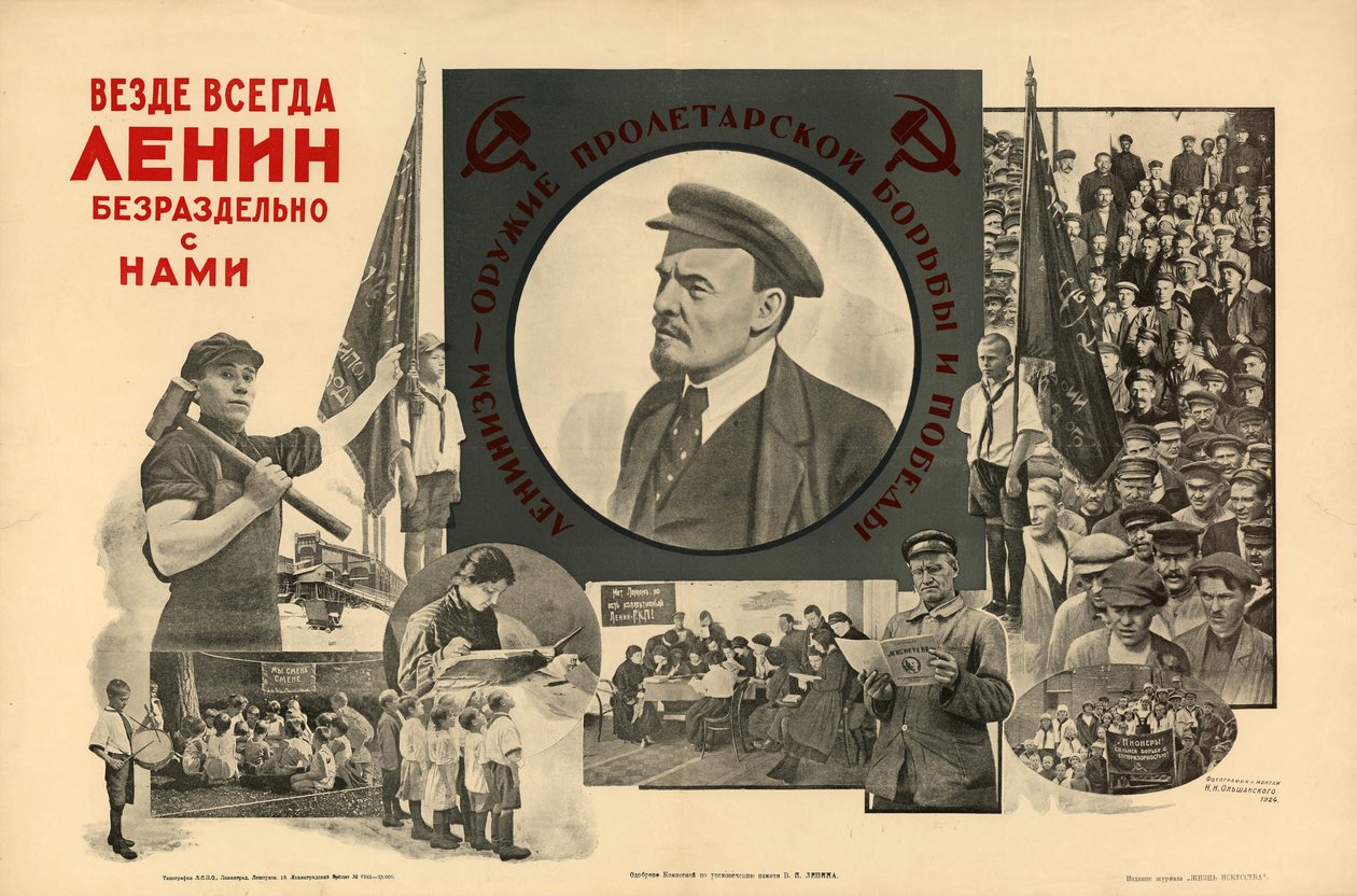 Overal, altijd, volledig bij ons - Lenin, 1924 door Nikolay Nikolayevich Olshansky
