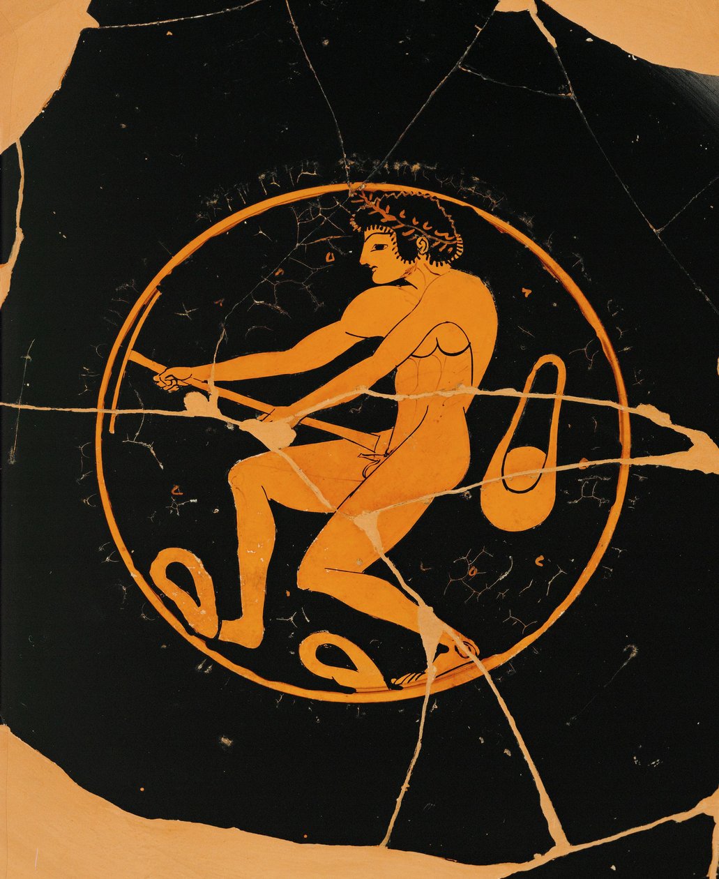 Atleet met stok en katapult ... door Nikosthenes
