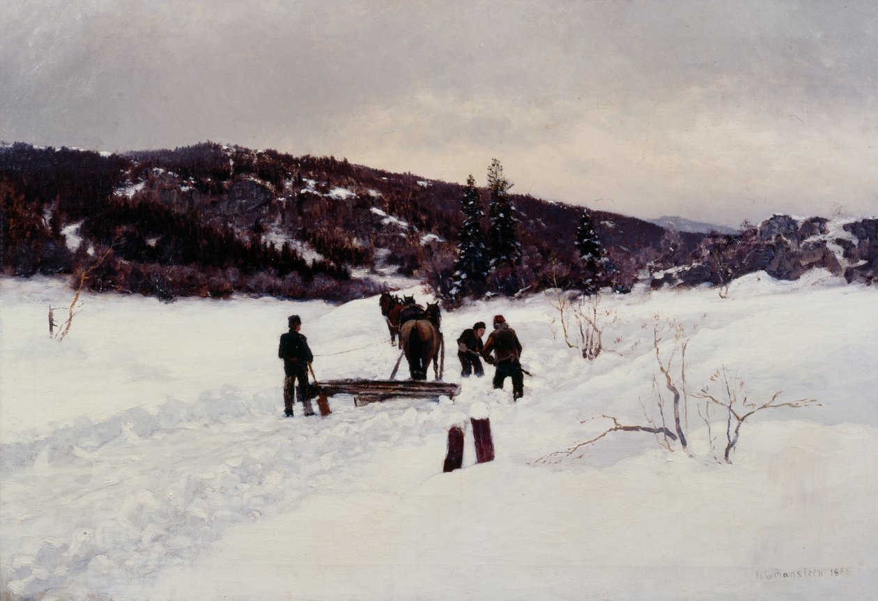 Sneeuw ruimen door Nils Hansteen