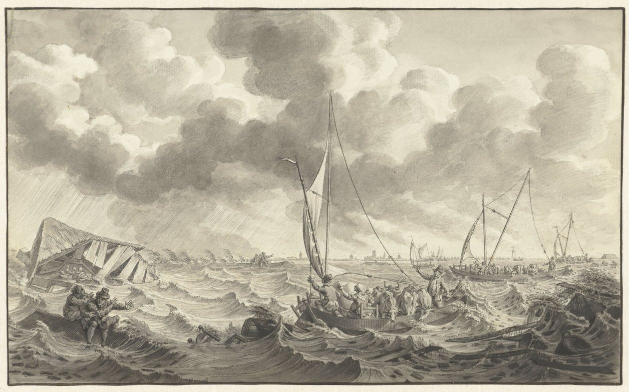 Dijkdoorbraak bij Kampen, 1775 door Noach van der Meer (II)