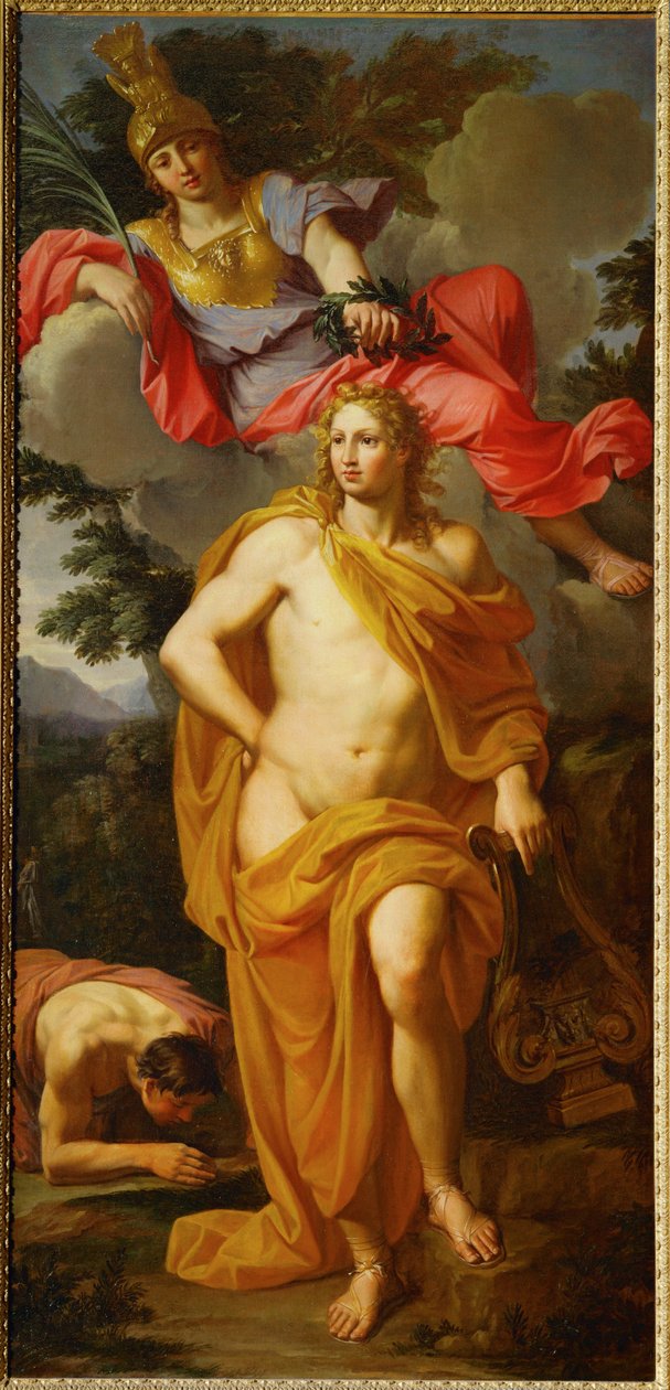 Apollo gekroond door Minerva ... door Noël Coypel