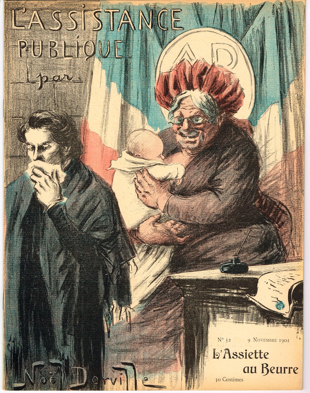 Omslag van The Butter Plate, Satirisch in Kleuren door Noel Dorville