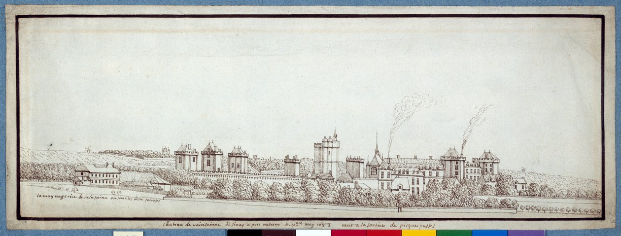 Het Kasteel van Vincennes, met rokende schoorstenen door Noel Gasselin