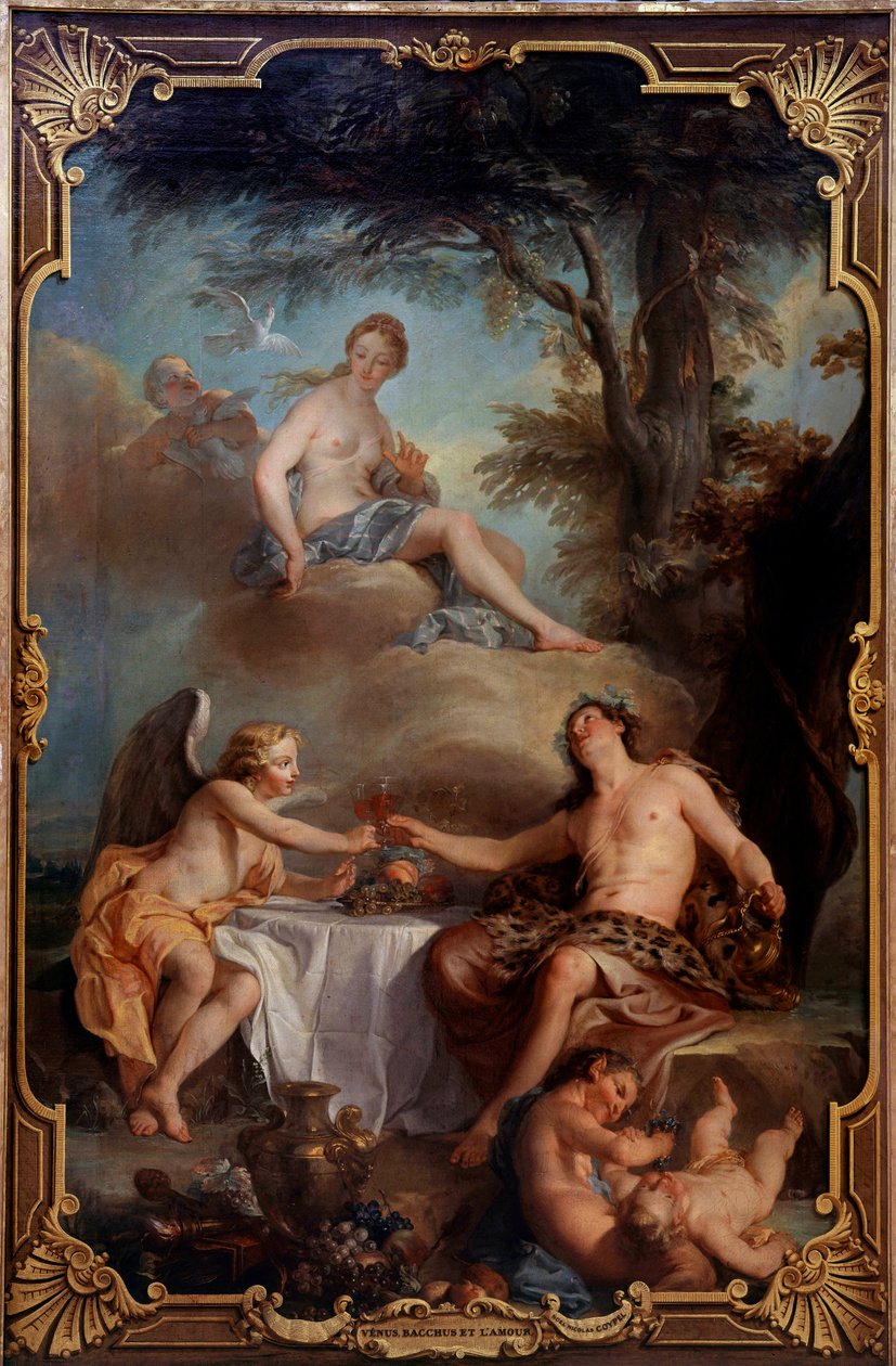 Venus, Bacchus en Liefde door Noel Nicholas Coypel