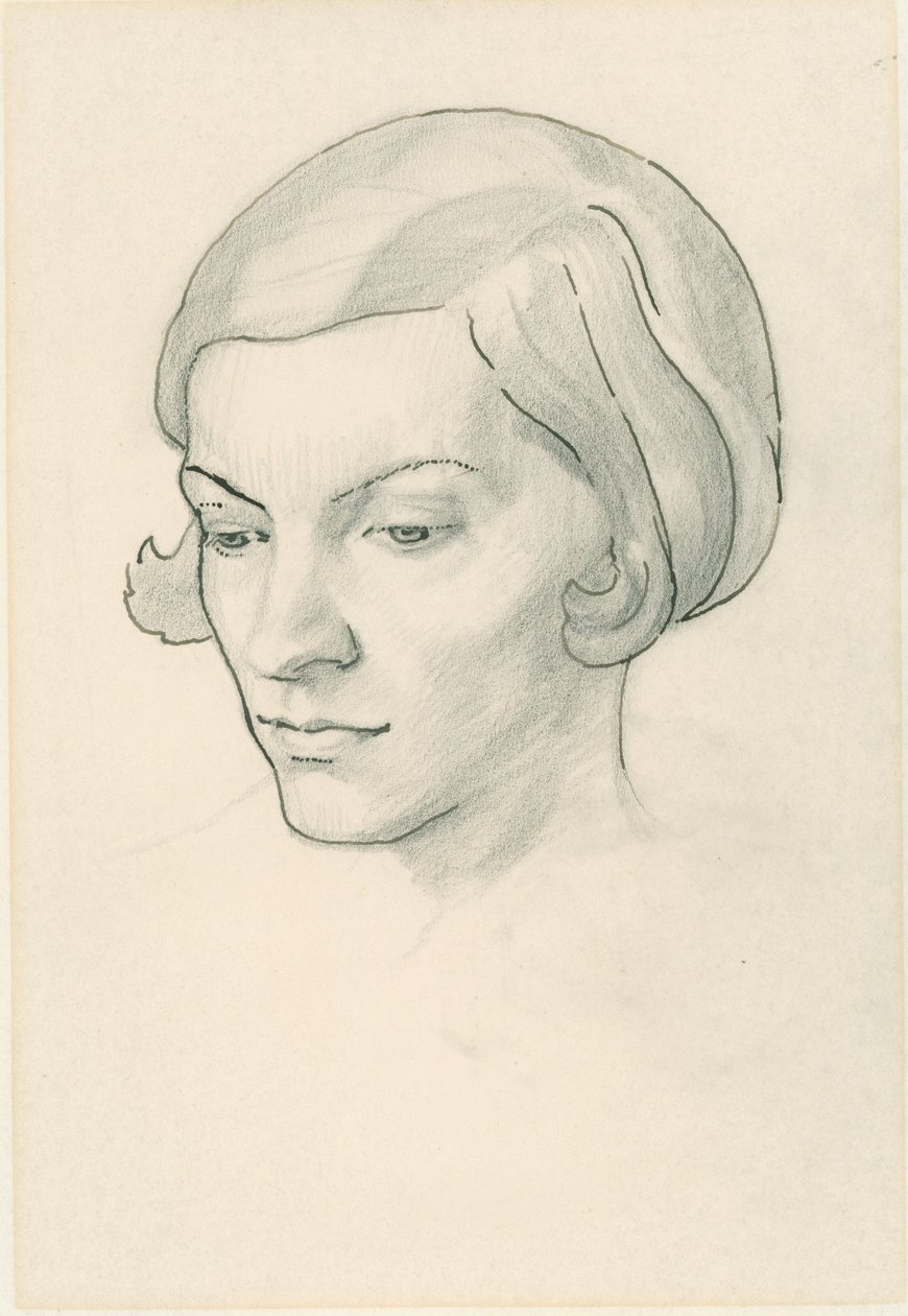 Portret van de vrouw van de kunstenaar, Celia Fiennes door Noel Rooke
