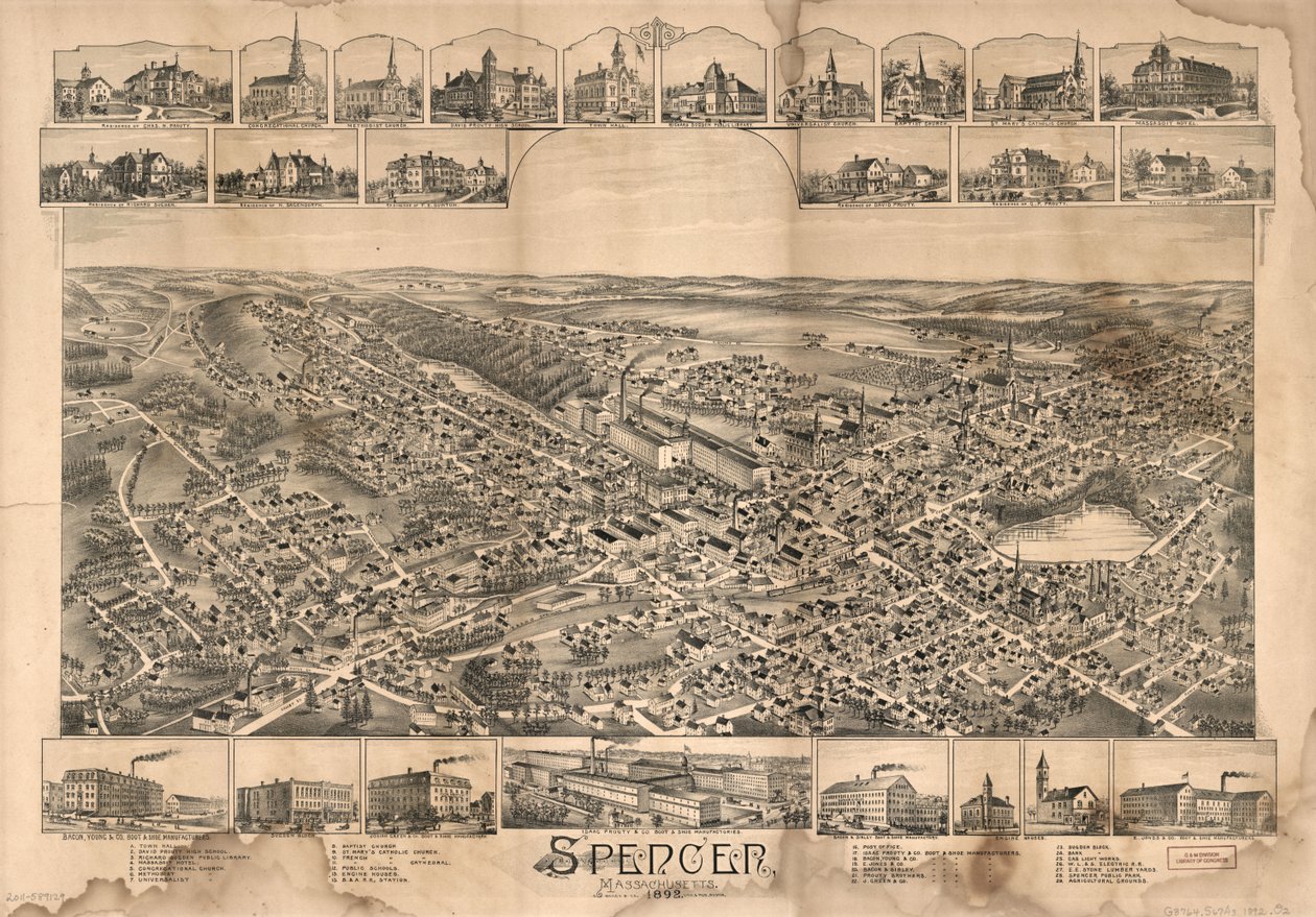 Spencer, Massachusetts, 1892 door O.H. Bailey and Co.