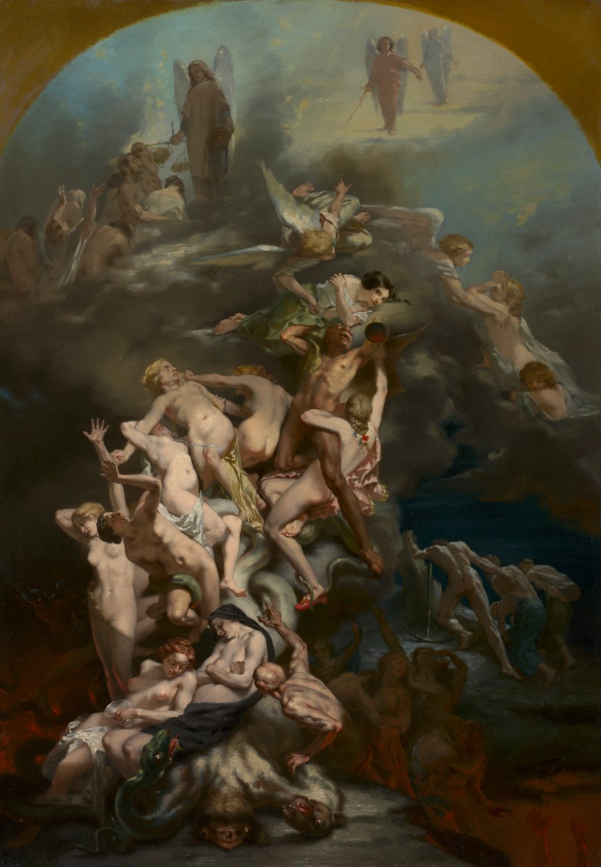 Hemel en Hel, ca. 1850 door Octave Tassaert