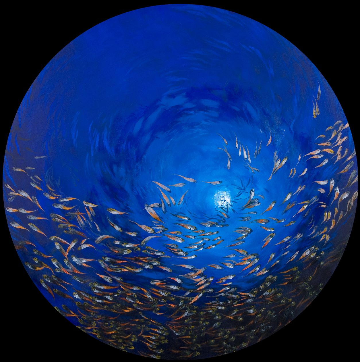 Glazen vis 2, 2009 (acryl op linnen op hout) door Odile Kidd
