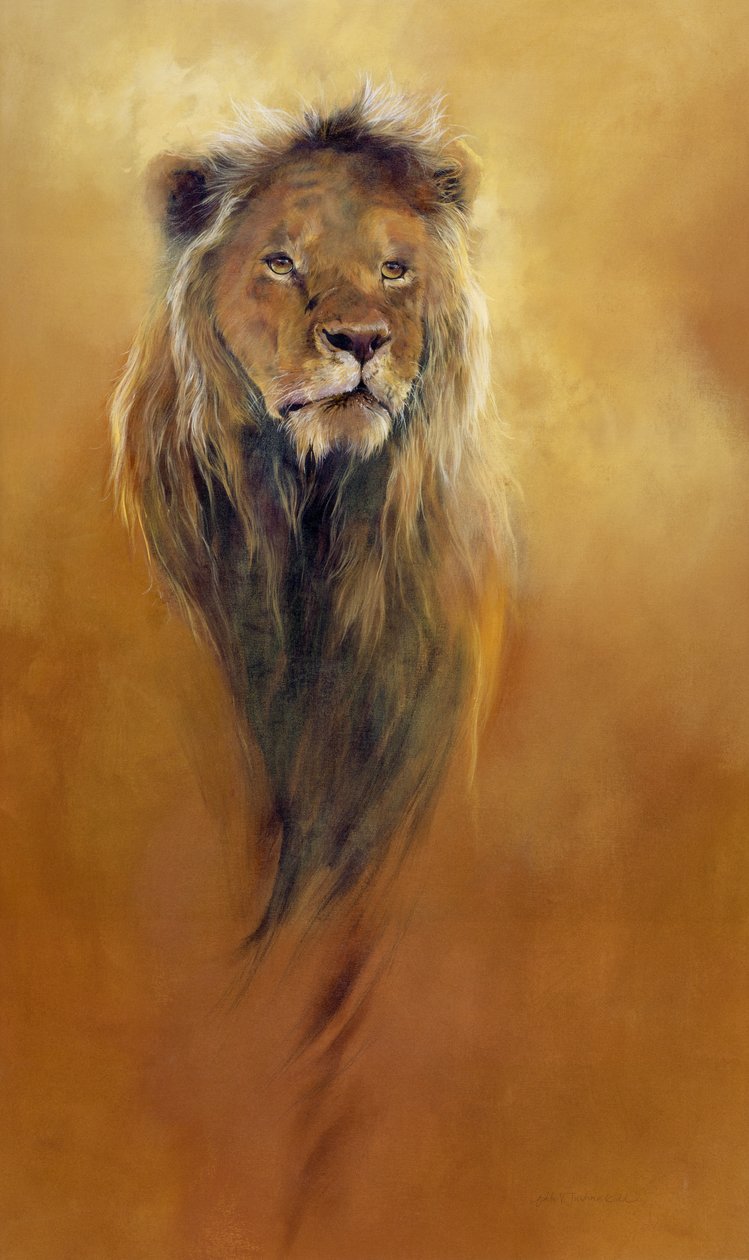Koning Leo, 2000 (acryl en potloodkrijt op doek) door Odile Kidd