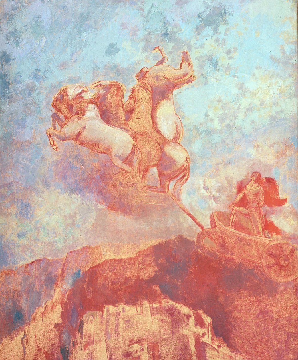 Strijdwagen van Apollo, c.1908 door Odilon Redon