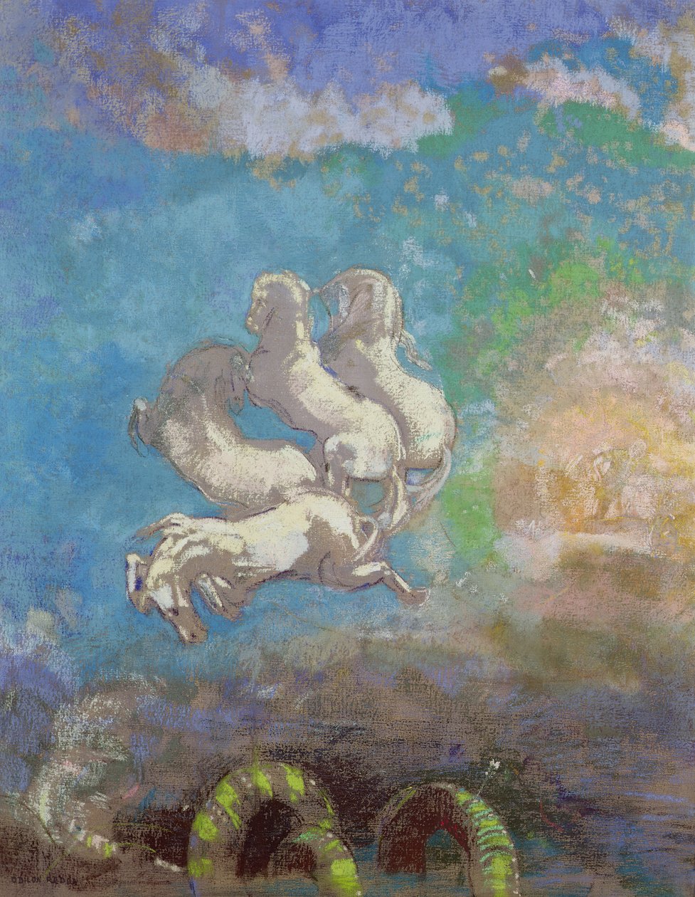 De Strijdwagen van Apollo door Odilon Redon
