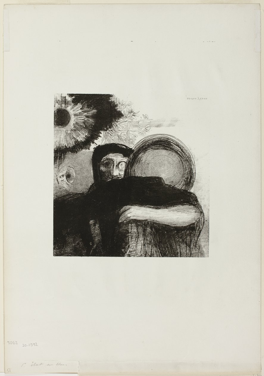Een Vreemde Goochelaar, plaat 5 uit Hommage aan Goya door Odilon Redon