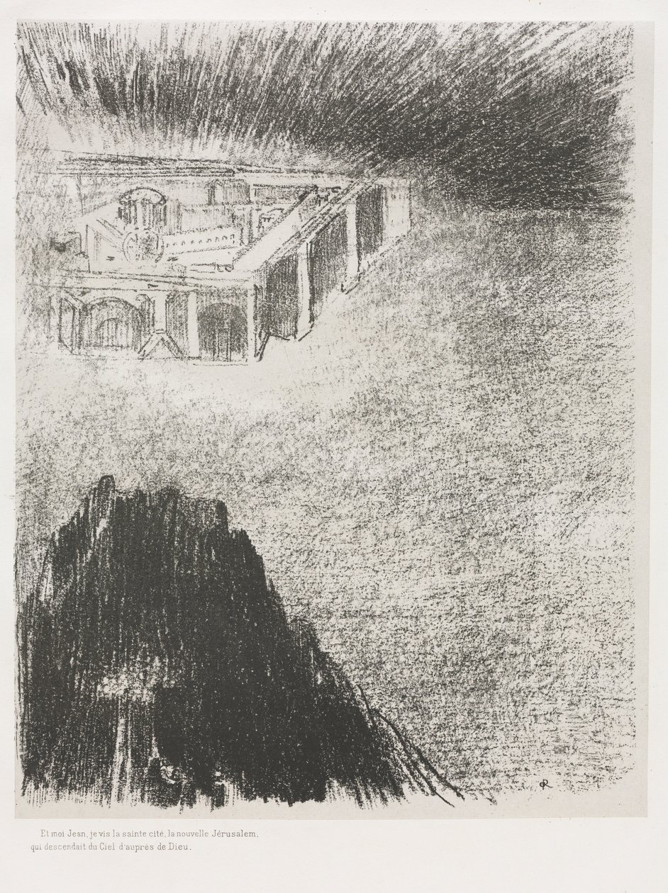 En Ik, Johannes, Zag de Heilige Stad, het Nieuwe Jeruzalem, Neerdalen van God uit de Hemel door Odilon Redon