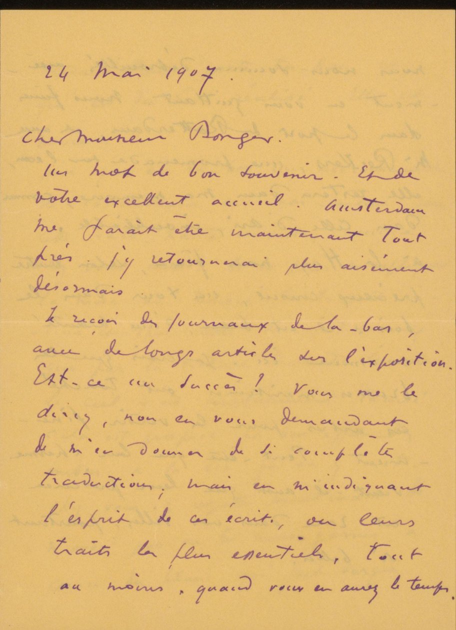 Brief an Andries Bonger door Odilon Redon