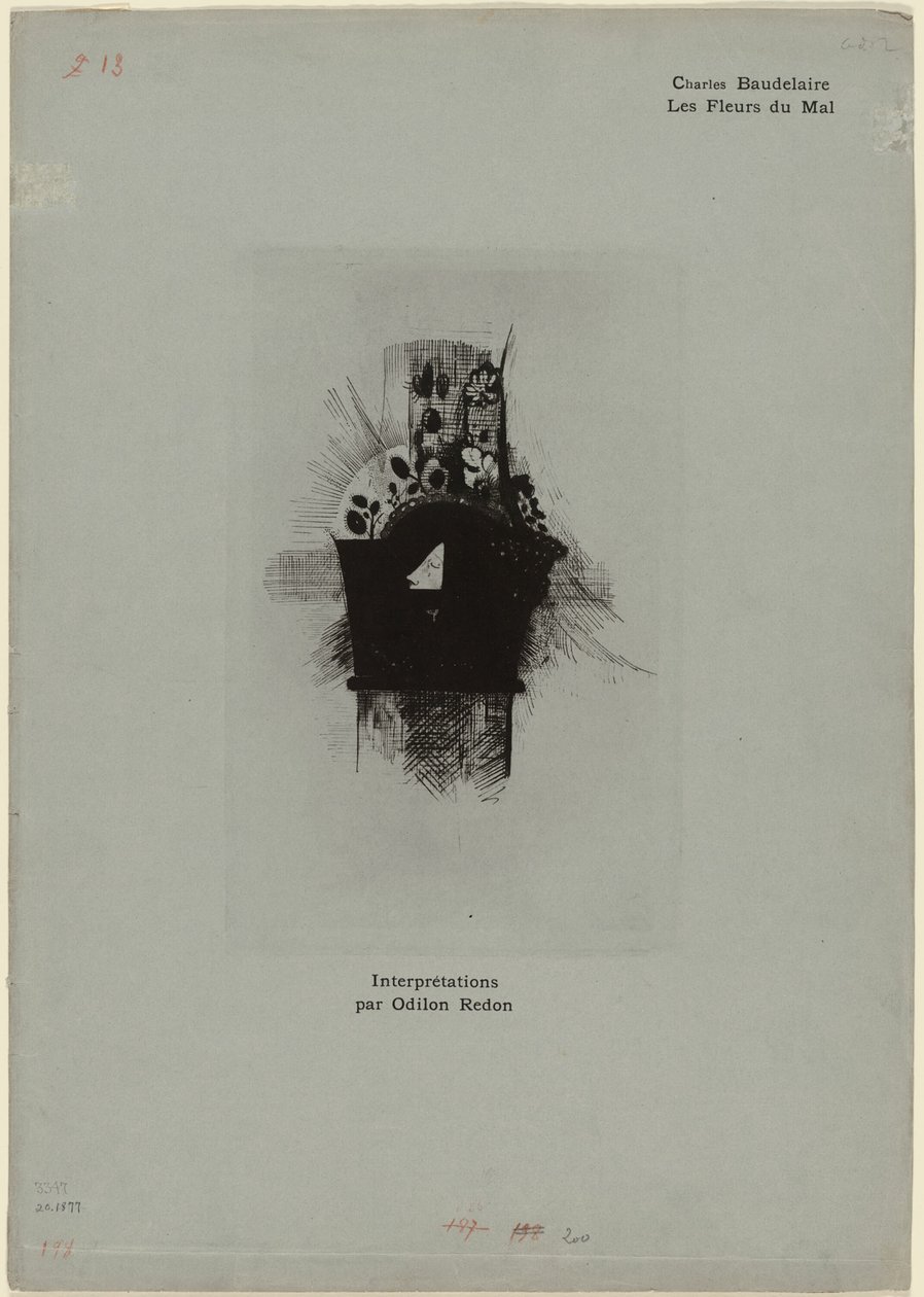 Omslag/Frontispice voor Les Fleurs du Mal, plaat 1 van 9 door Odilon Redon