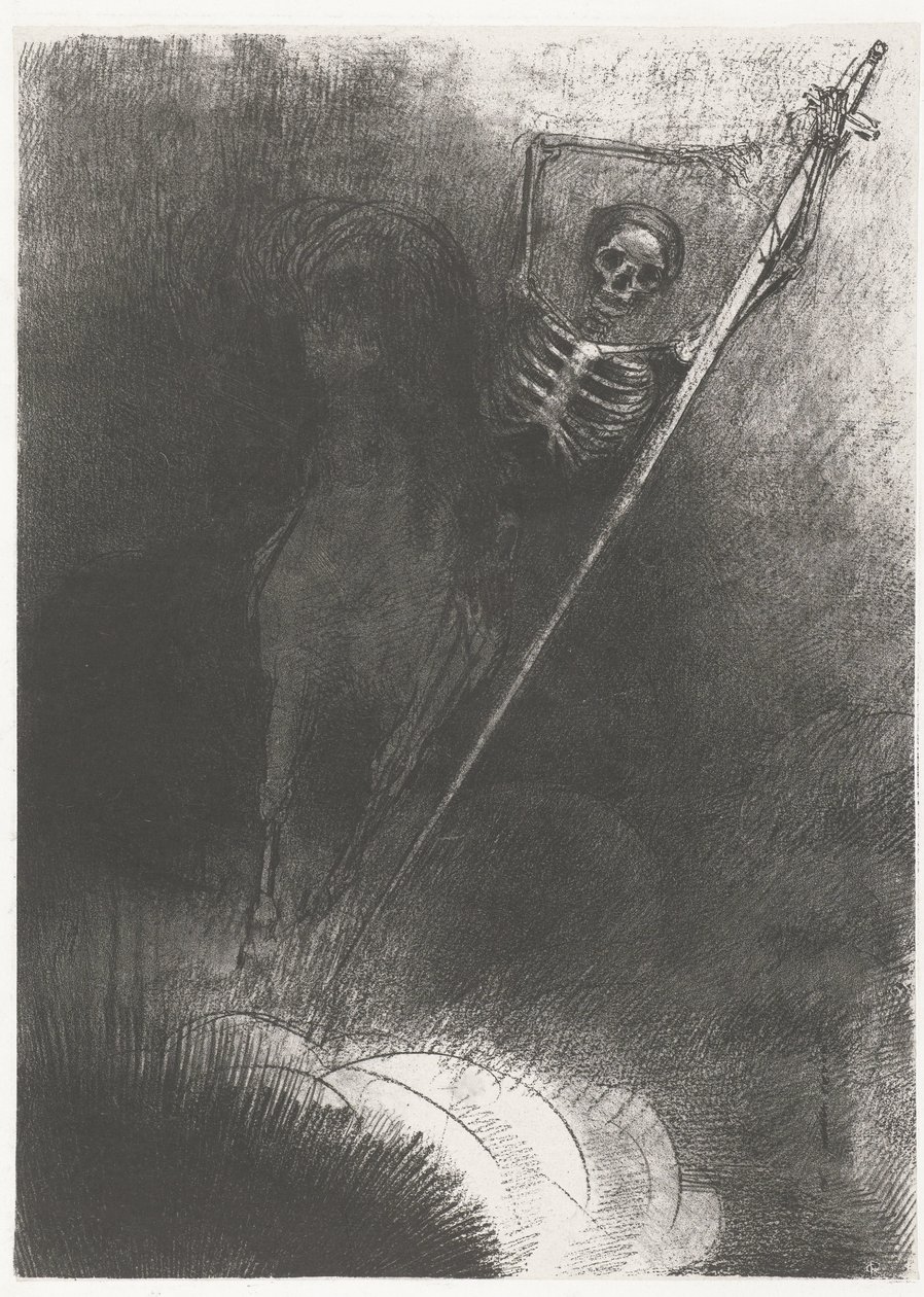 De Dood te paard door Odilon Redon