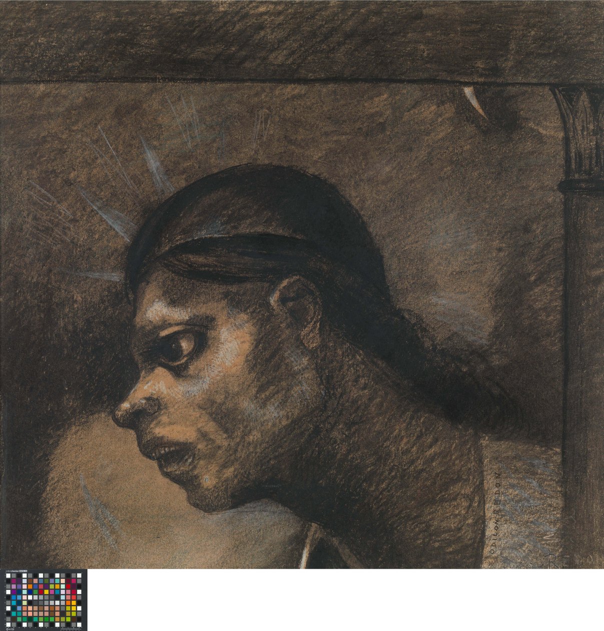 Dutch: Een man van het volk. Tekening voor een illustratie in Le Juré van Edmond Picard door Odilon Redon
