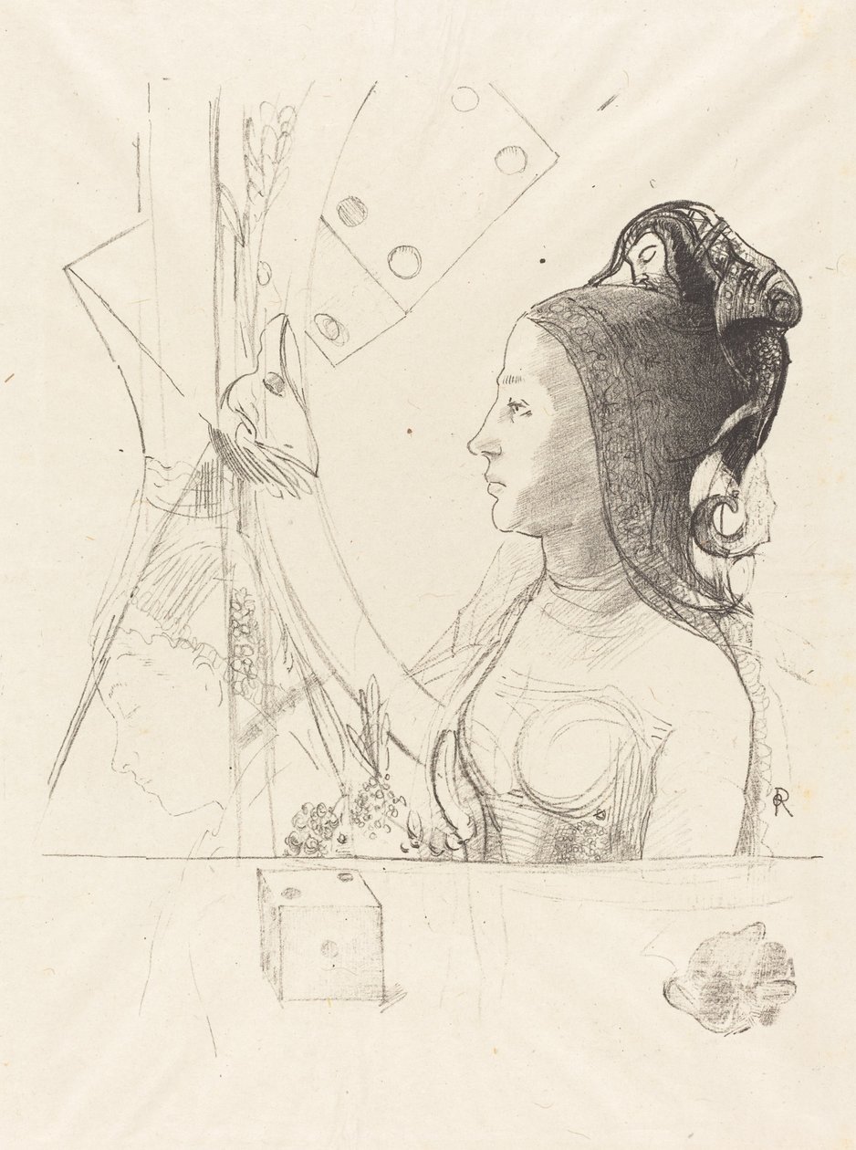 Profiel van een vrouw door Odilon Redon