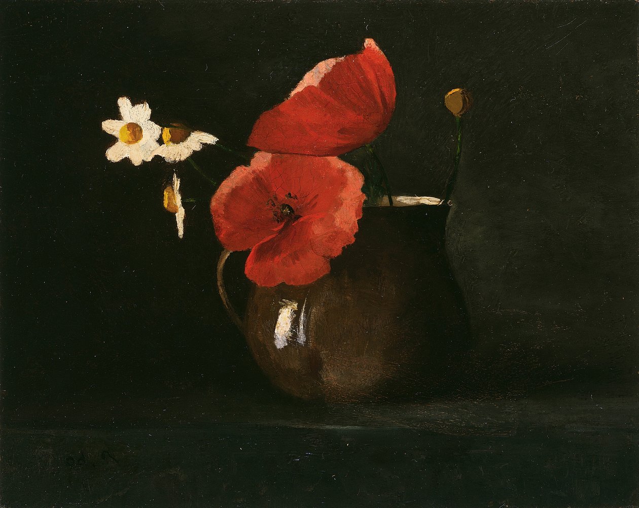Bloemen: Klaprozen en Madeliefjes door Odilon Redon