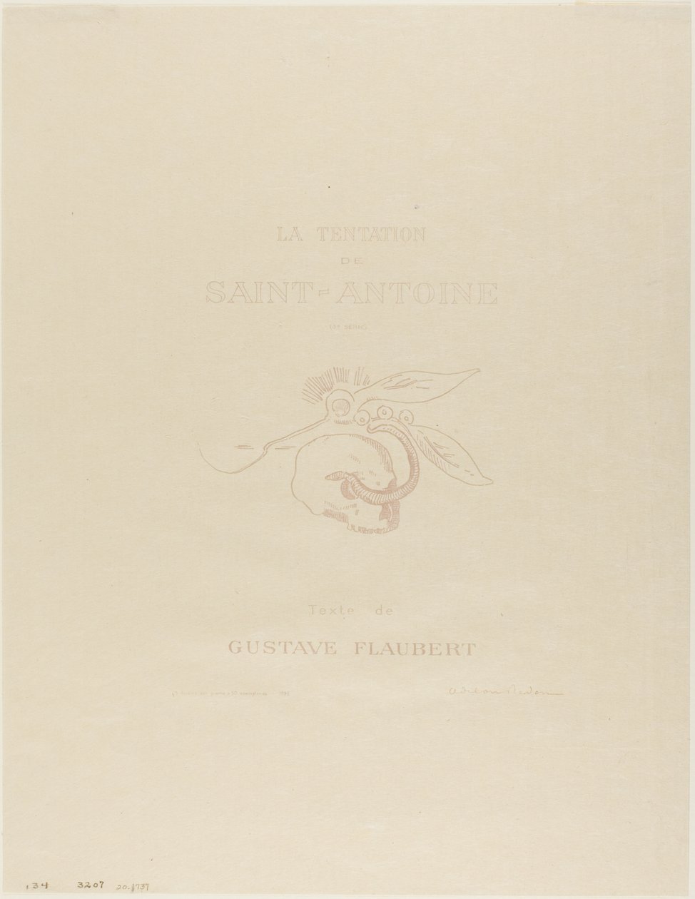Frontispice/Titelplaat voor de Tentation de St. Antoine door Odilon Redon