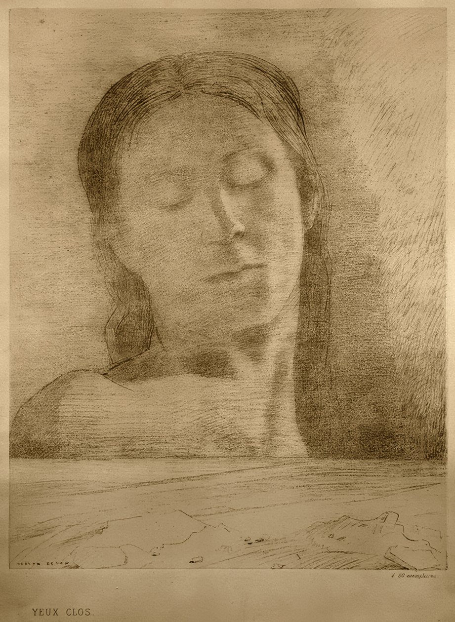 Gesloten ogen door Odilon Redon