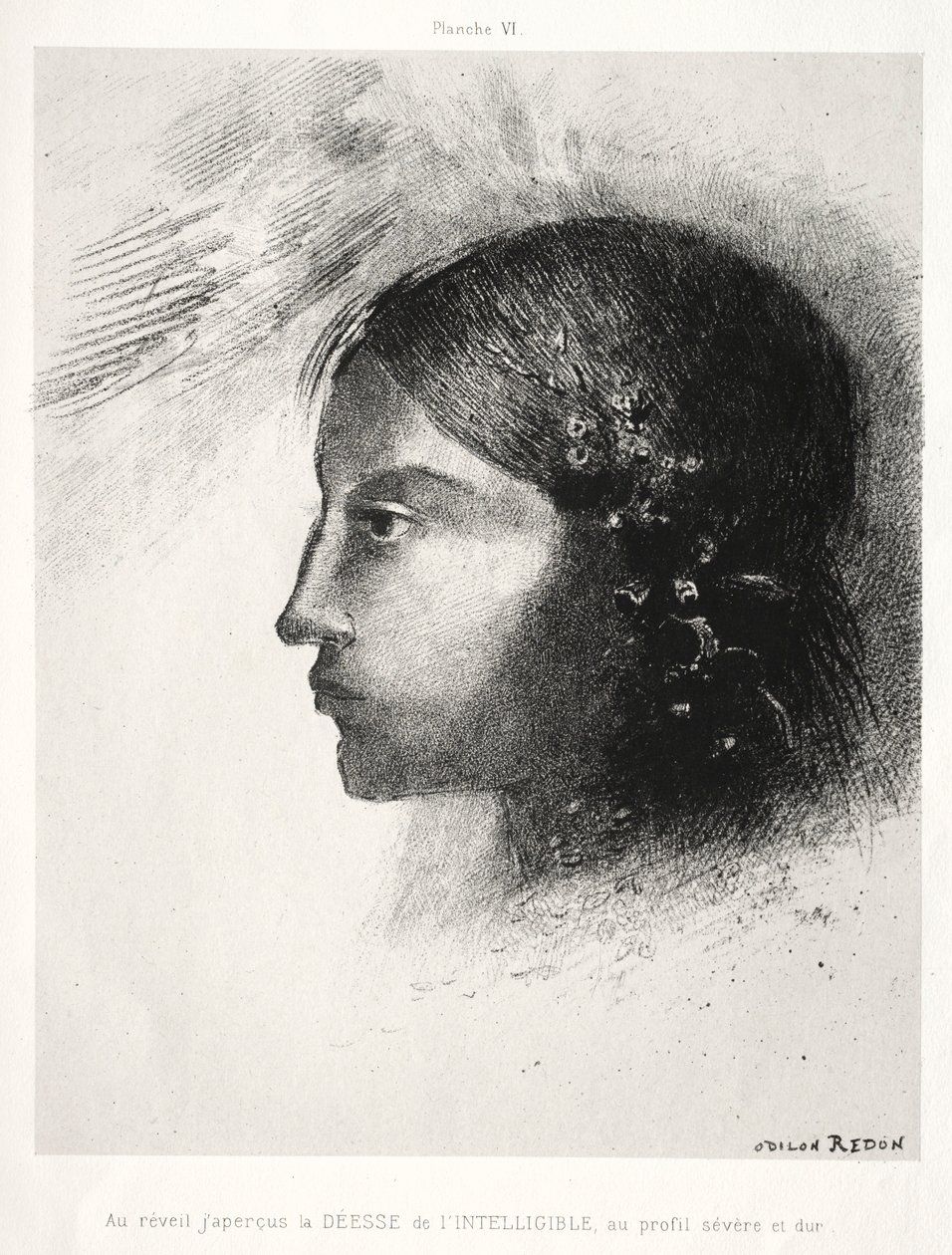 Hulde aan Goya: Bij het ontwaken zag ik de godin van het begrijpelijke, 1885 door Odilon Redon
