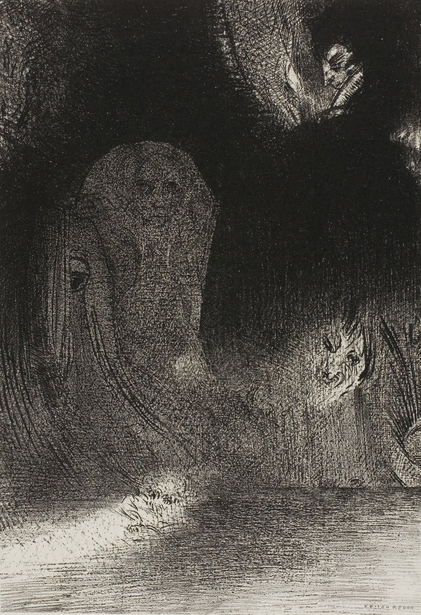 Ik Heb Soms in de Lucht Gezien Wat Lijkt op Vormen van Geesten, plaat 21 van 24 door Odilon Redon