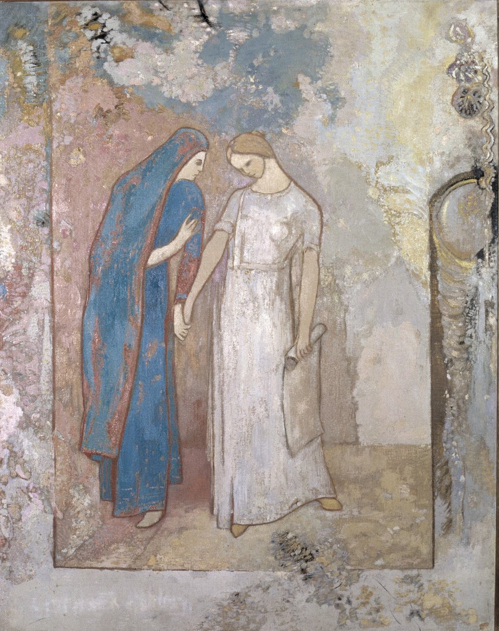 Inwijding tot Studie - Twee Jonge Dames, c.1905 door Odilon Redon
