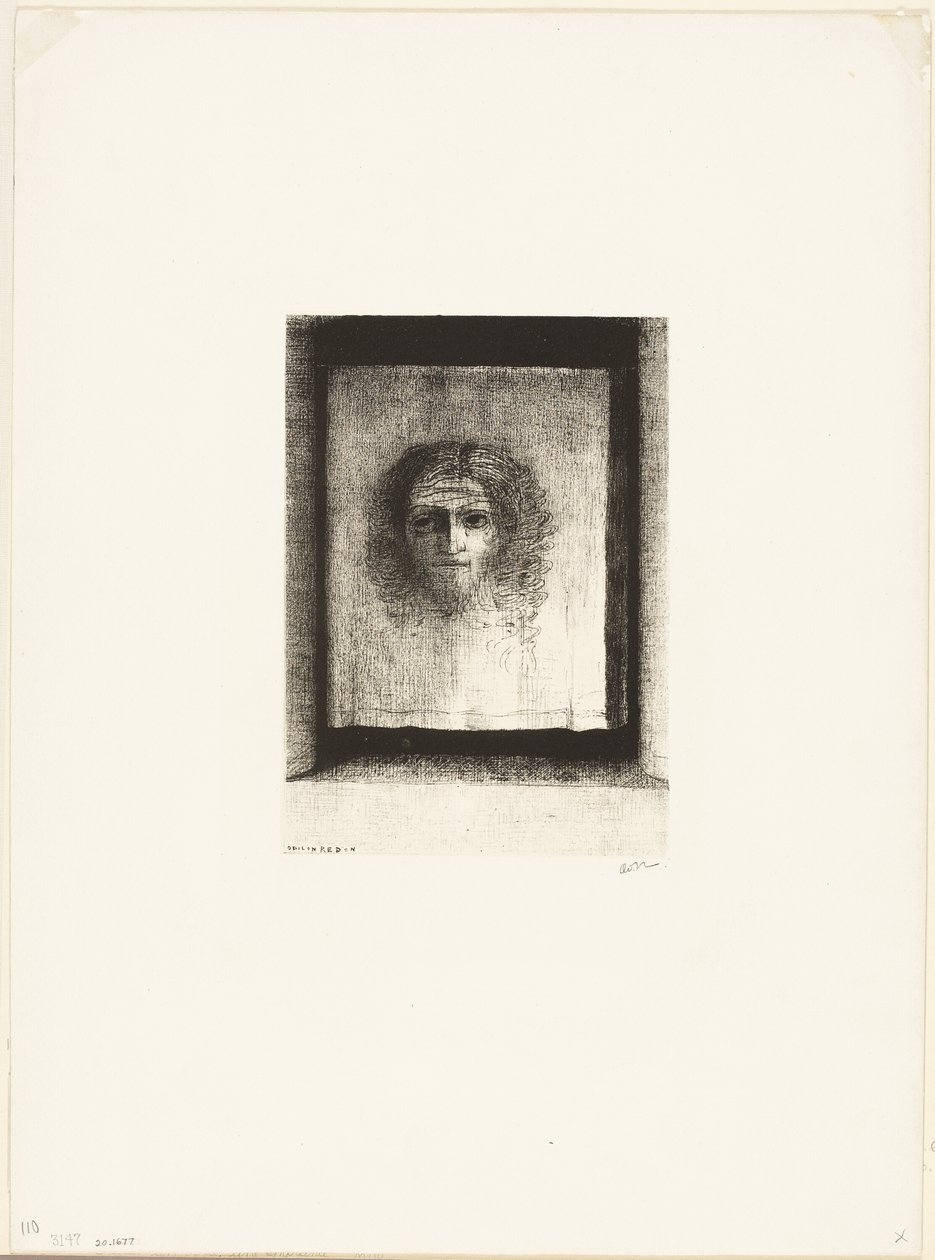 Het was een sluier, een afdruk, plaat 1 van 6 door Odilon Redon