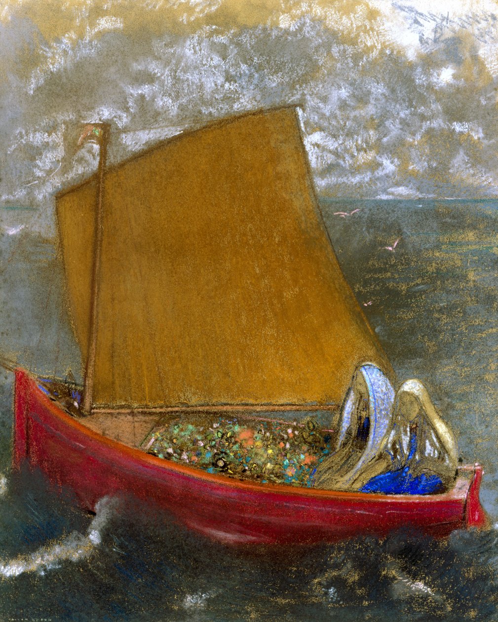 La Voile jaune (Het gele zeil) door Odilon Redon