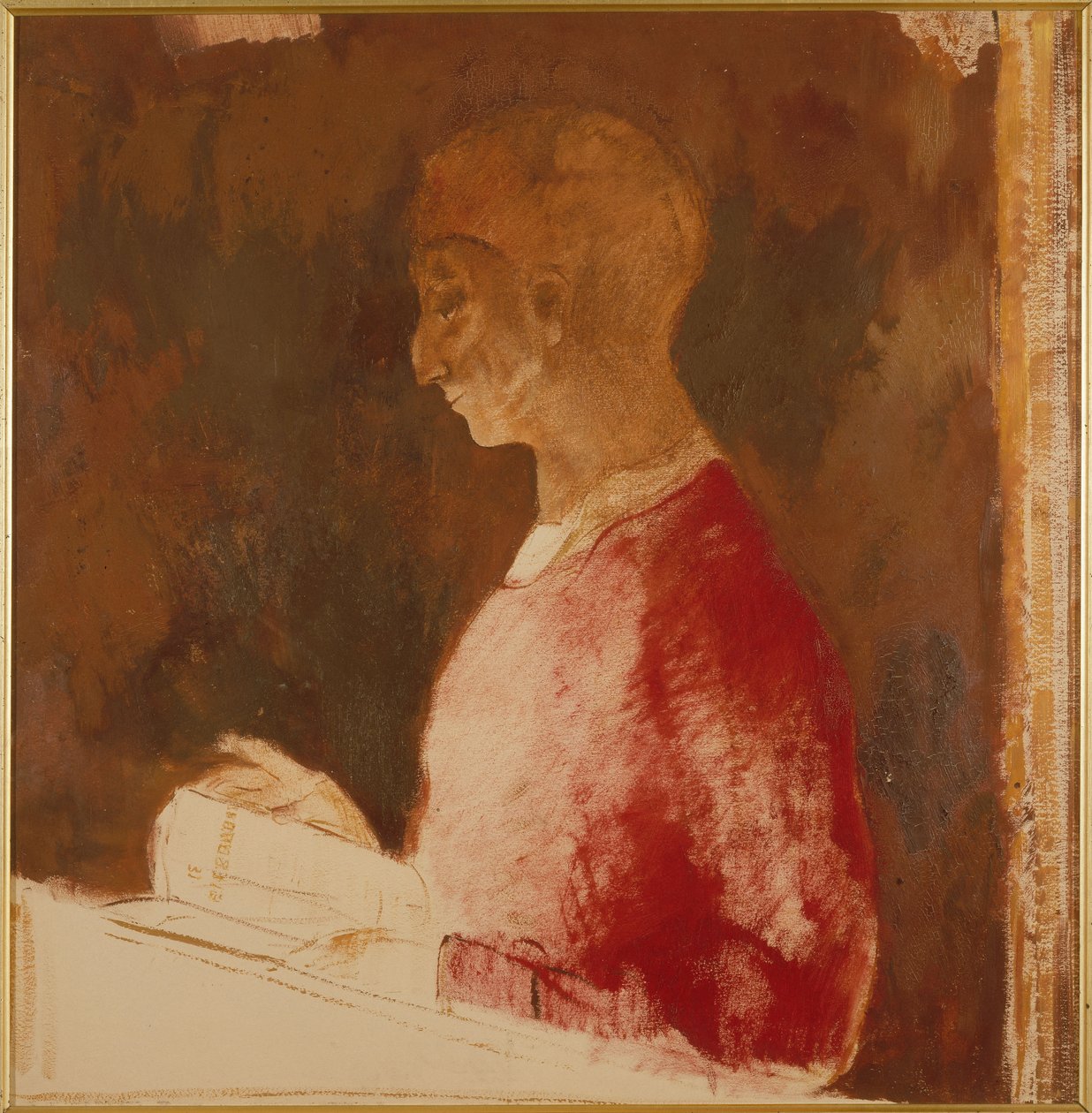 Der Graveur (Büste eines Mannes) door Odilon Redon