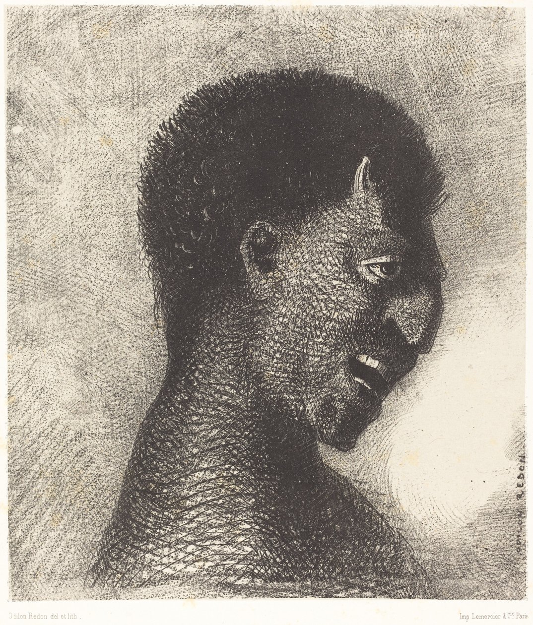 De satyr met de cynische glimlach door Odilon Redon