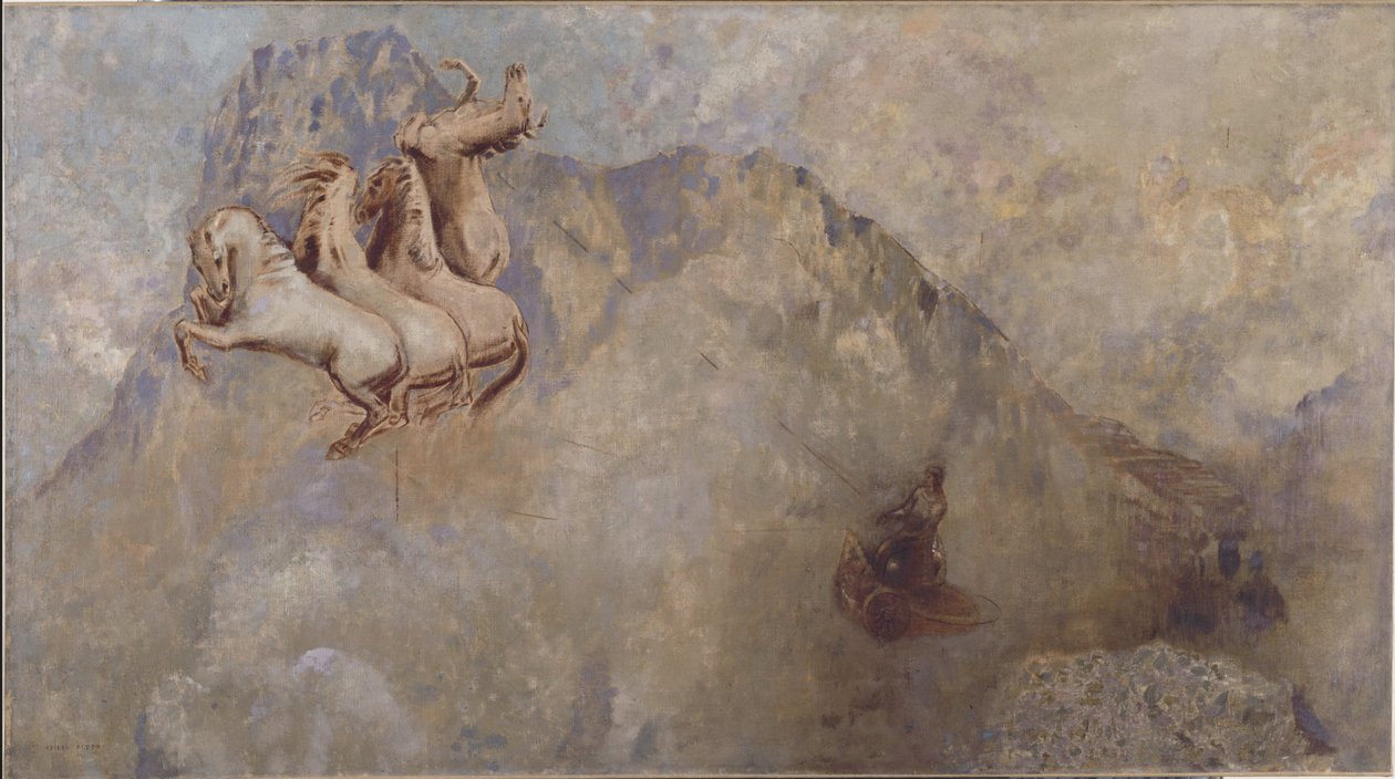 De zonnewagen, circa 1910 door Odilon Redon