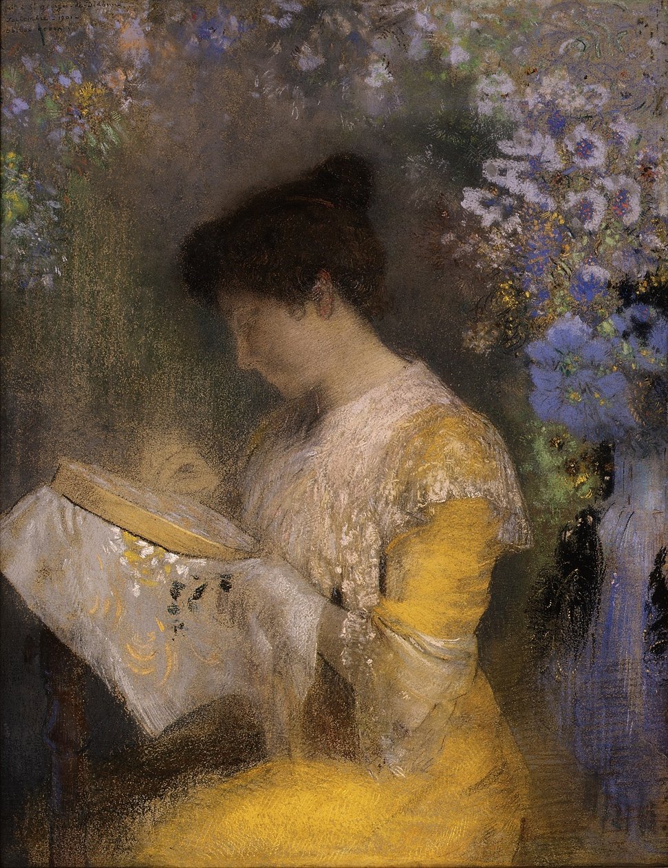 Madame Arthur Fontaine (Marie Escudier, 1865-1946) door Odilon Redon