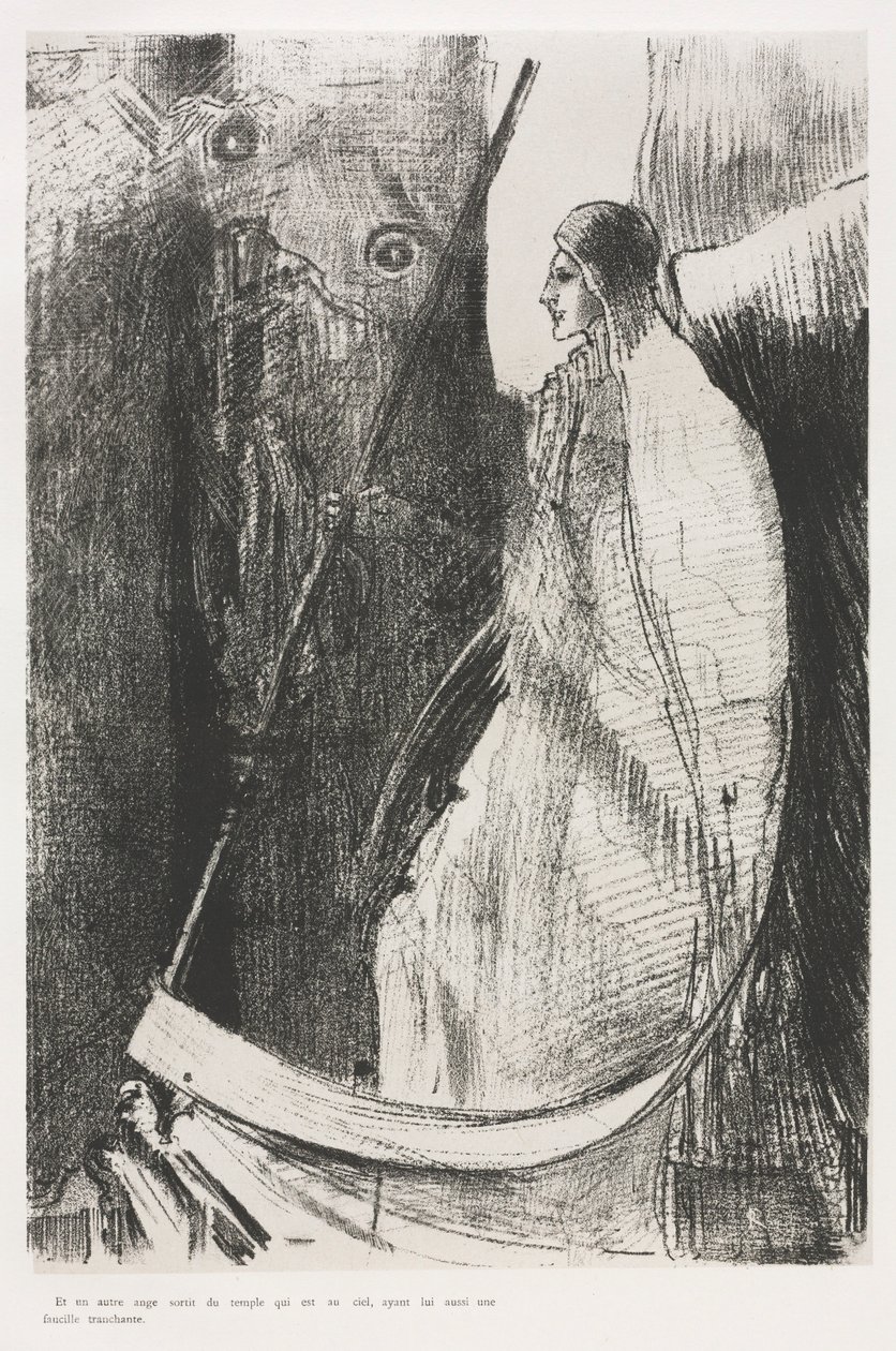 De Apocalyps van Sint Jan: En Een Andere Engel Kwam Uit de Tempel door Odilon Redon