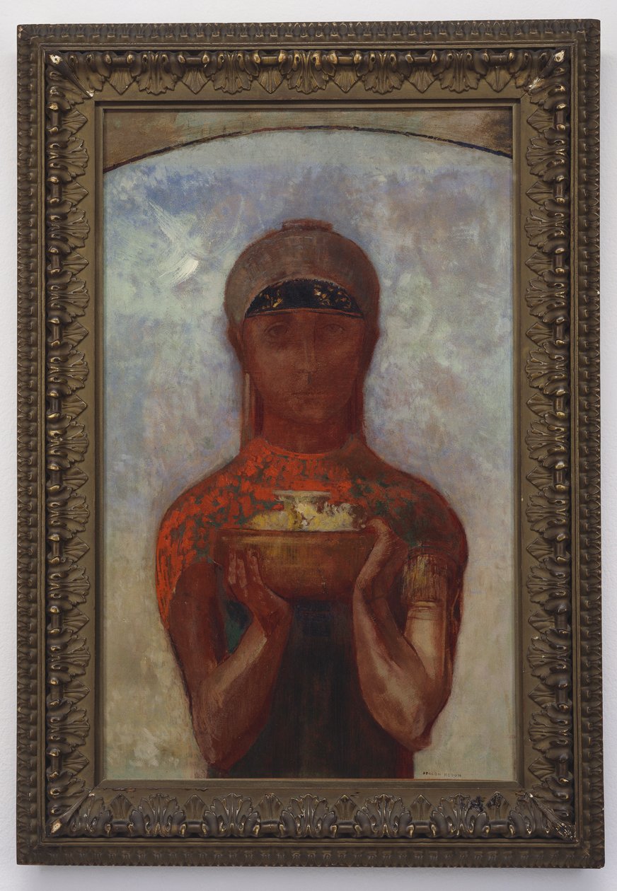 De beker van mysterie, of Sibyl, ca. 1890 door Odilon Redon
