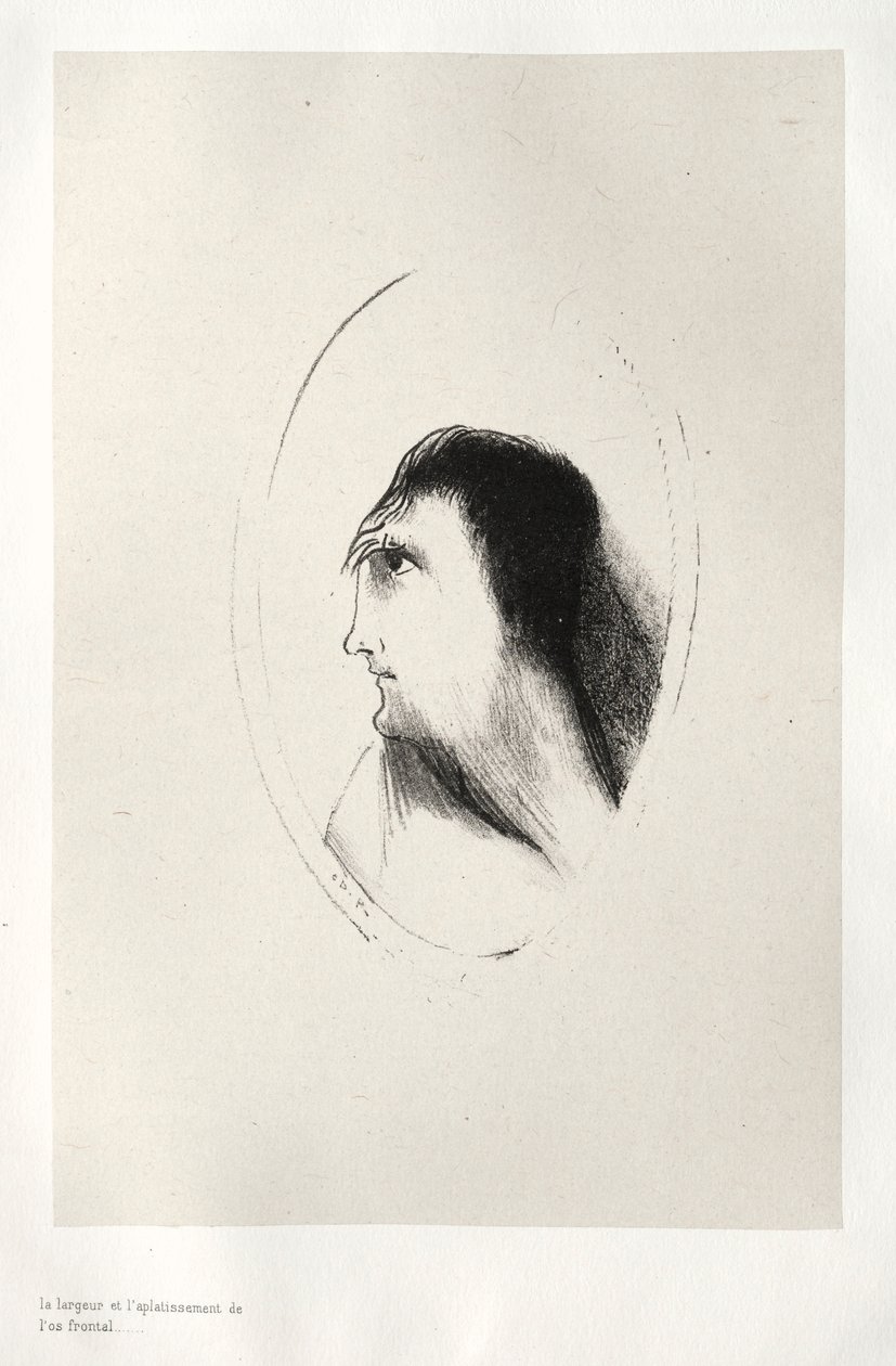 Het spookhuis: De breedte en vlakheid van [het] voorhoofd, 1896 door Odilon Redon