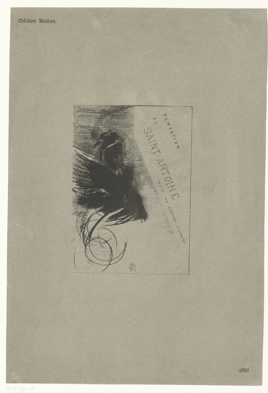 Titelblad van een de serie met de verzoeking van de heilige Antonius door Odilon Redon