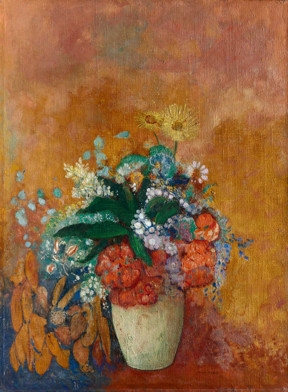 Vaas met bloemen, ca. 1905 door Odilon Redon