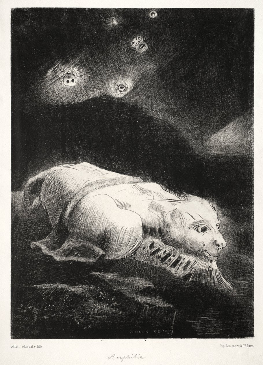 Toen het Leven Ontwaakte in de Diepten van Obscure Materie door Odilon Redon