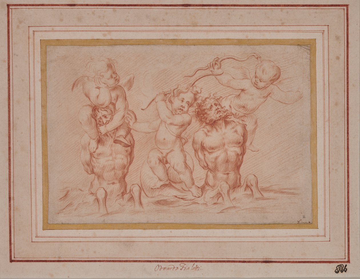 Tritons en Putti door Odoardo Fialetti
