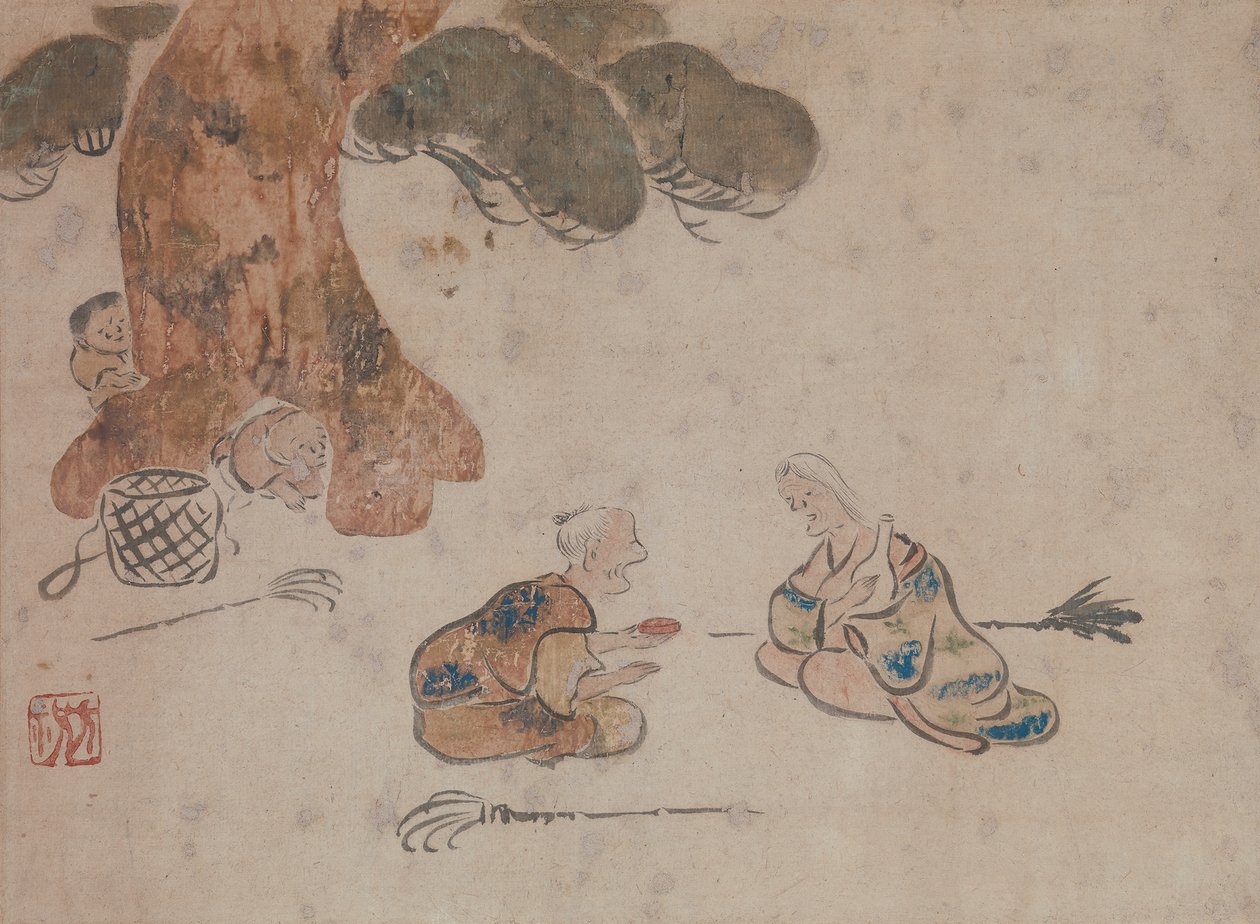 Oude Man en Vrouw door Ogata Korin