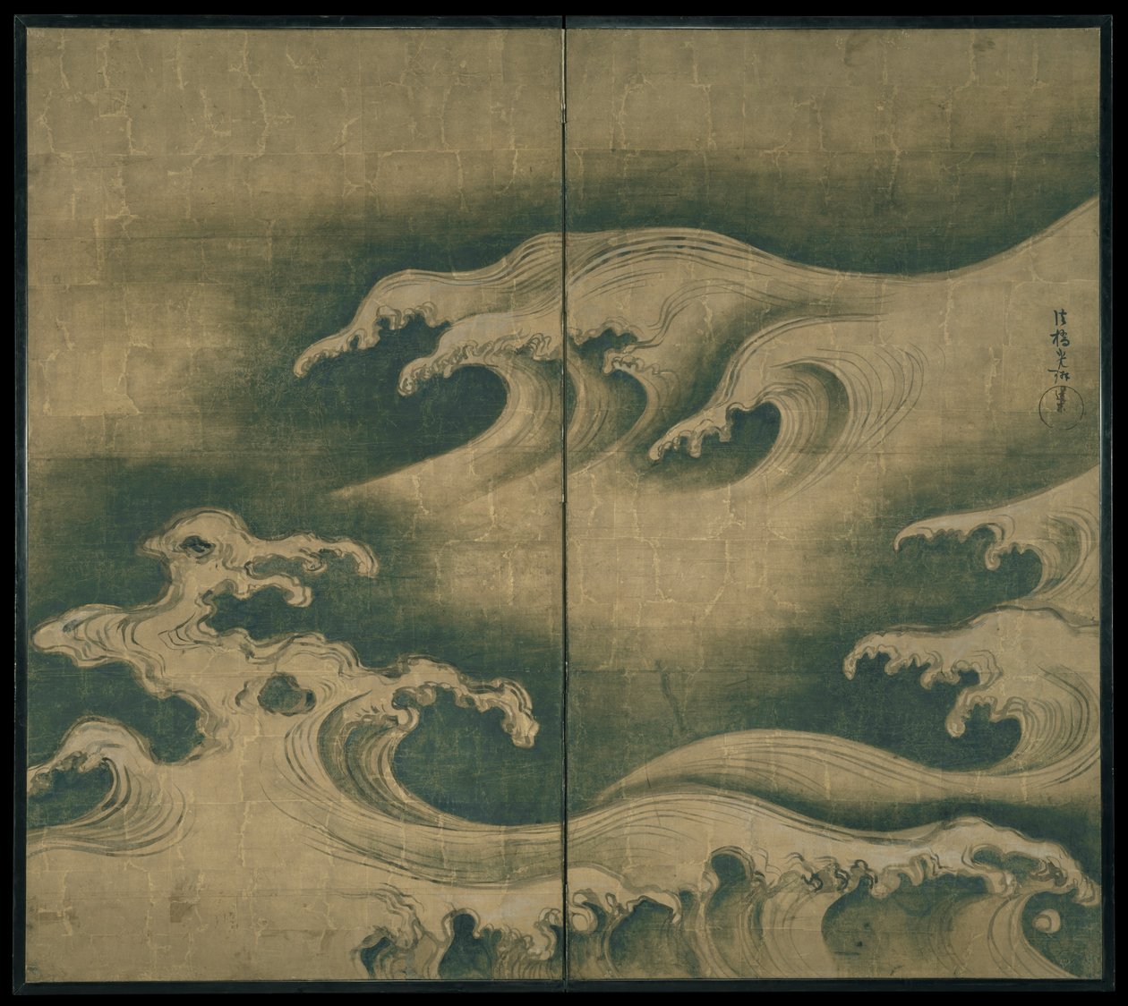 Ruwe golven door Ogata Korin