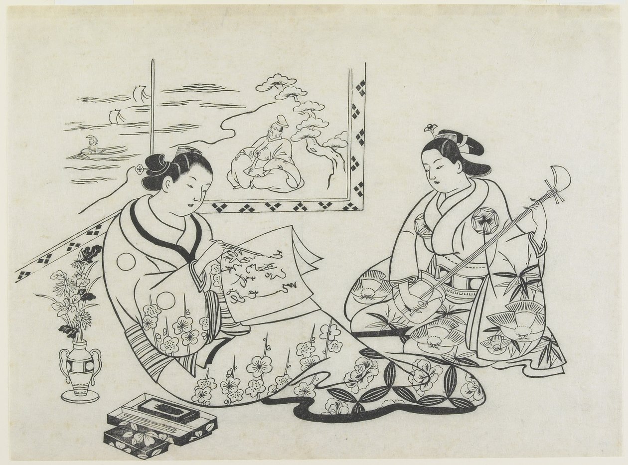 (Mitate van Matsukaze en Murasame), ca. 1704-1706 door Okumura Masanobu